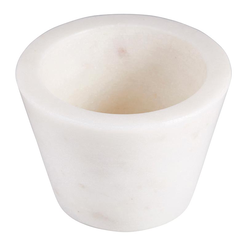 White marble pinch pot on a white background.