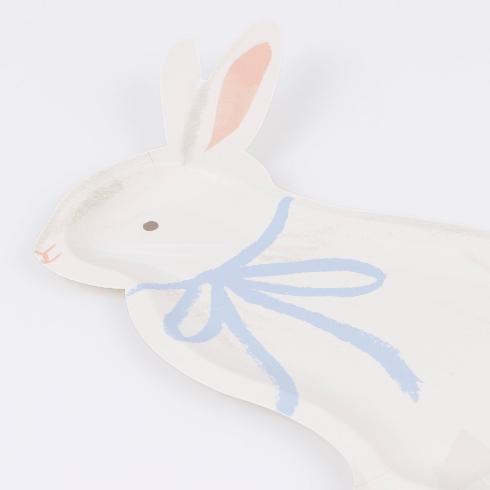 The Bunny with Bow Plates lying flat against a white background.