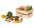 A wooden crate full of Maileg Mini Fruits & Vegetables.