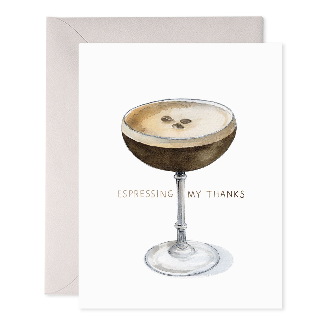 Greeting card with a cocktail illustration and &