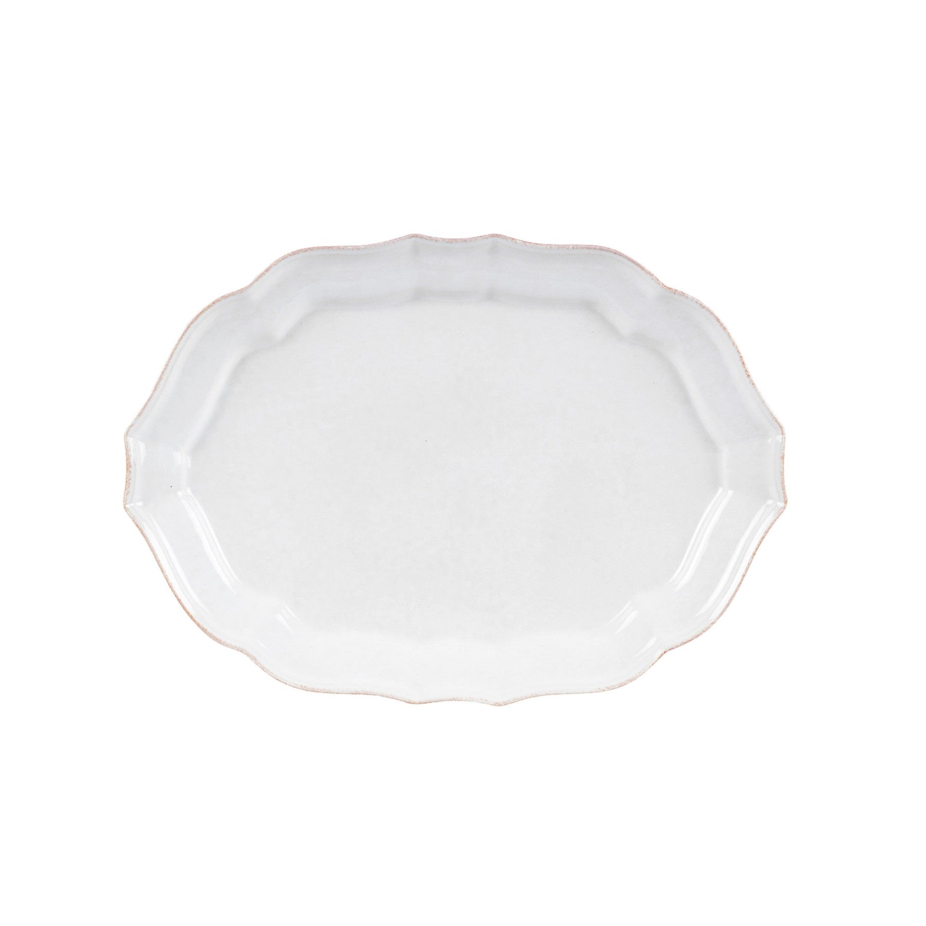 White ceramic platter on a white background