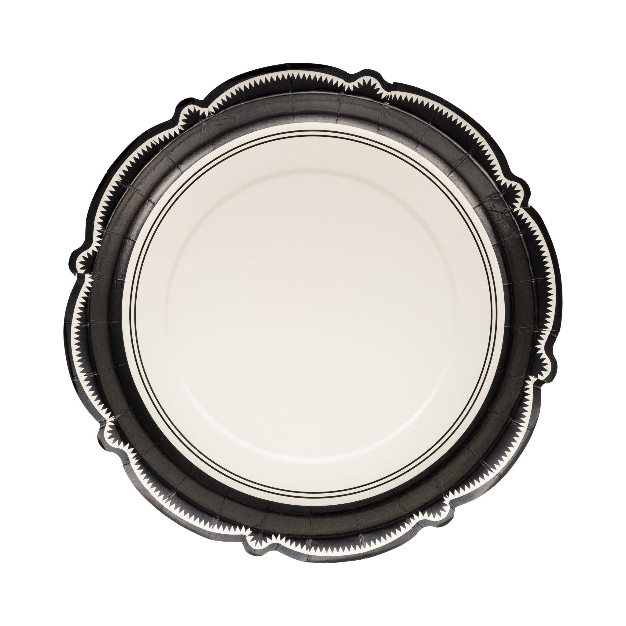 Black Bracket Edge Paper Plate