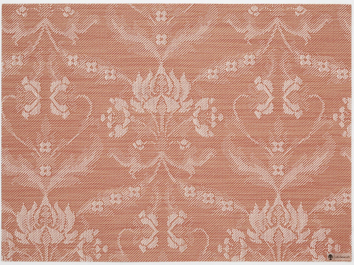 Burnt Coral Damask Rectangle Placemat