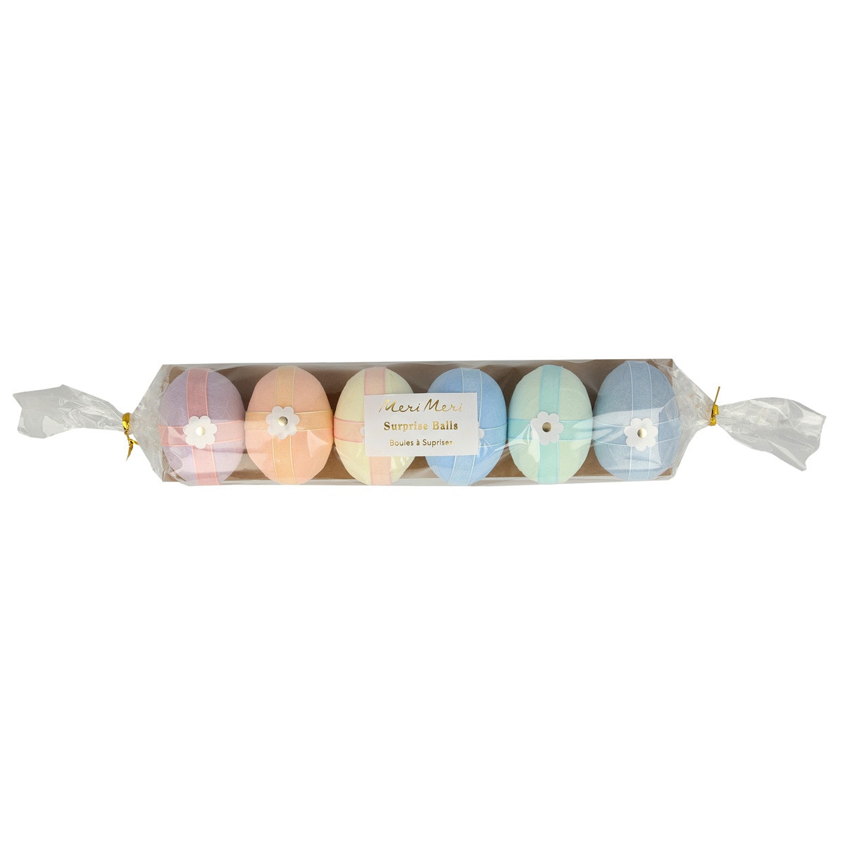 Surprize balls shaped like eggs in a package