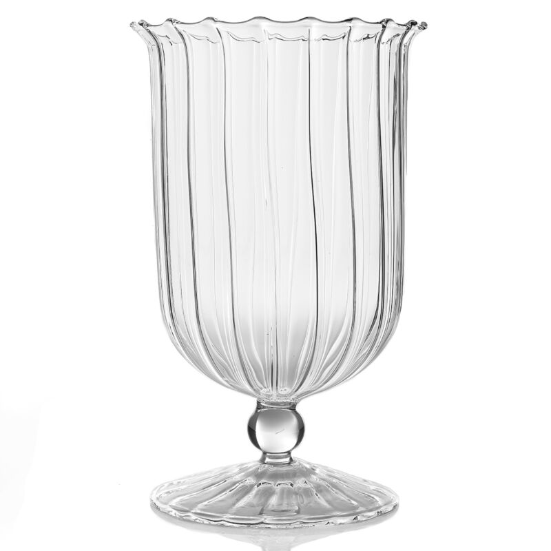 Clear Fluted Vase