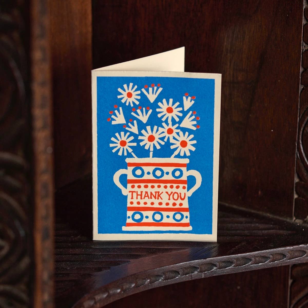 Greeting card with floral design and &