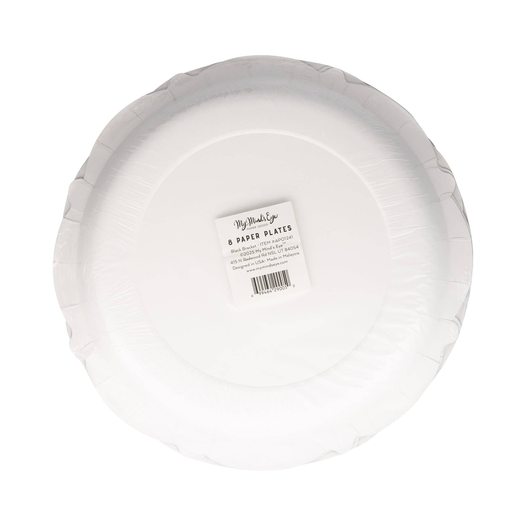 Black Bracket Edge Paper Plate