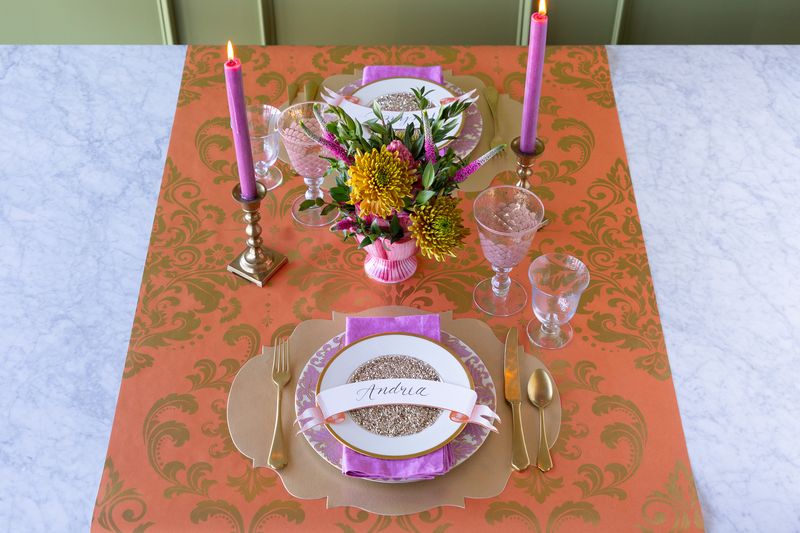Orange Damask Runner
