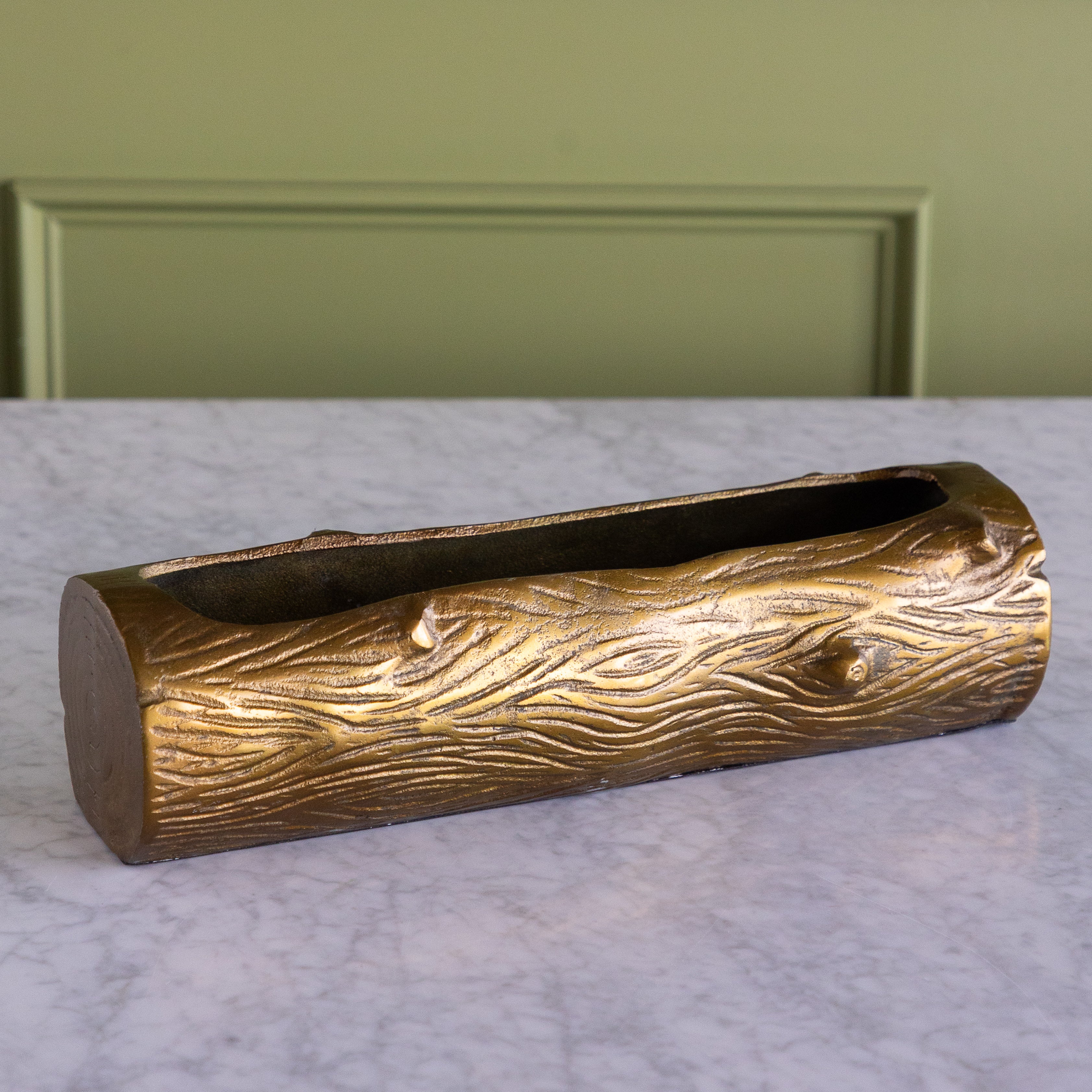 Antiqued Gold Bark Vessels
