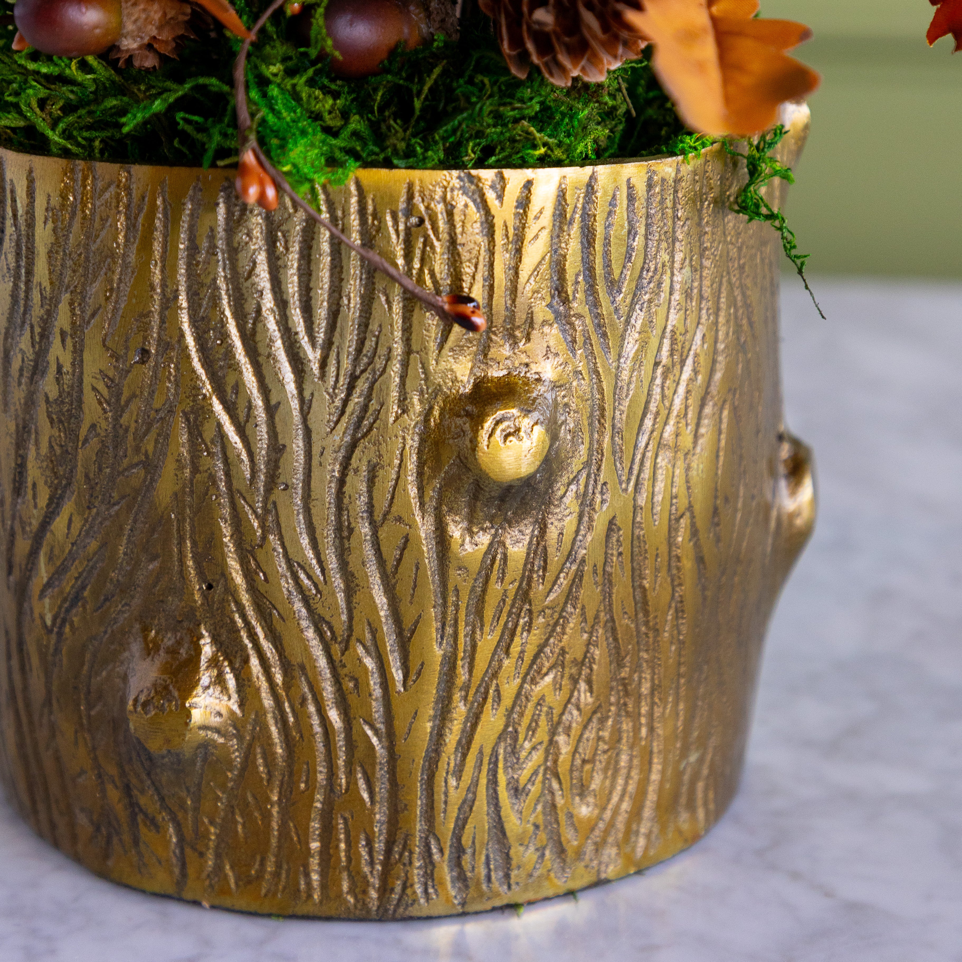 Antiqued Gold Bark Vessels