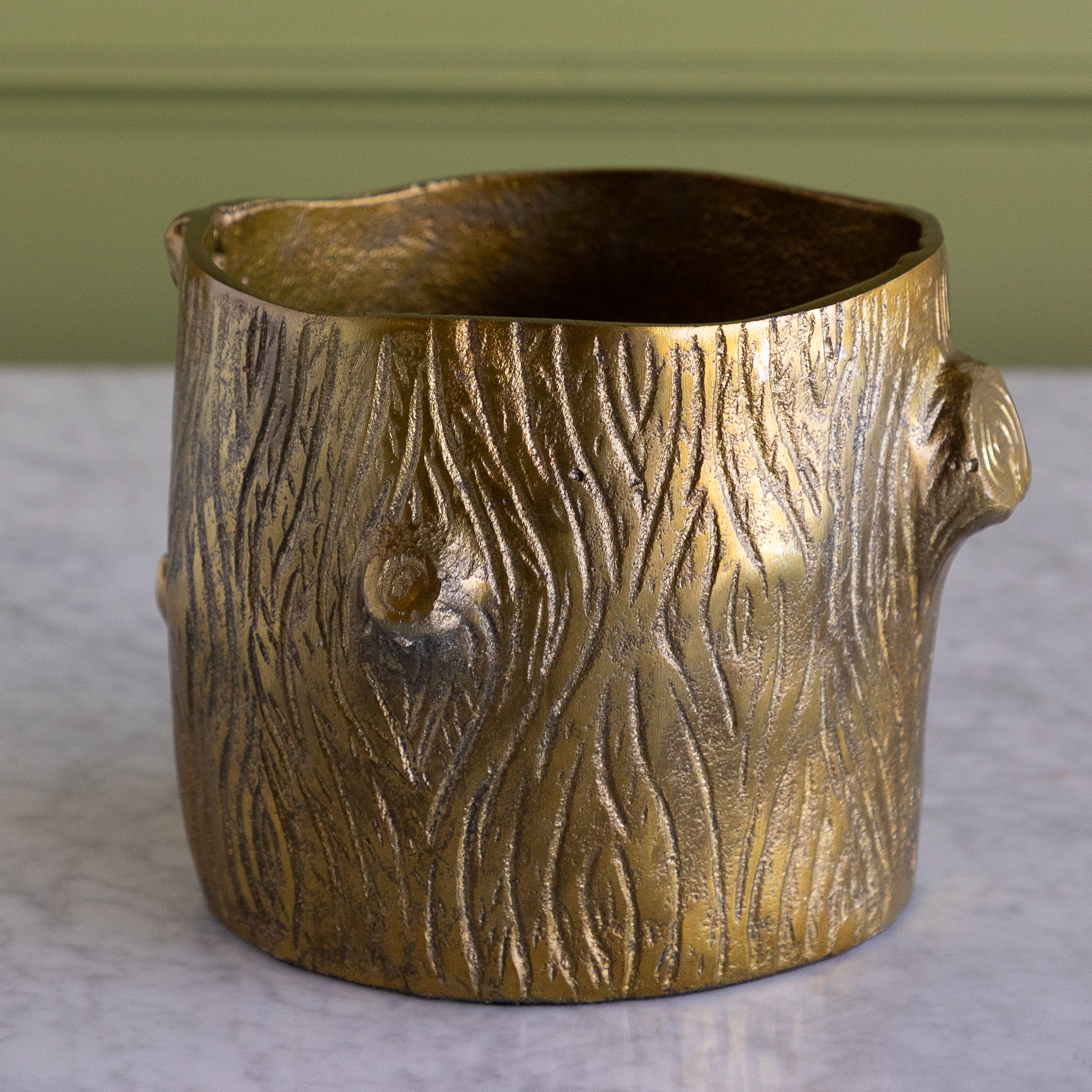 Antiqued Gold Bark Vessels