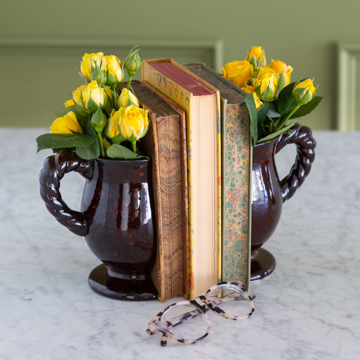 Split Vase Bookend, Set of 2