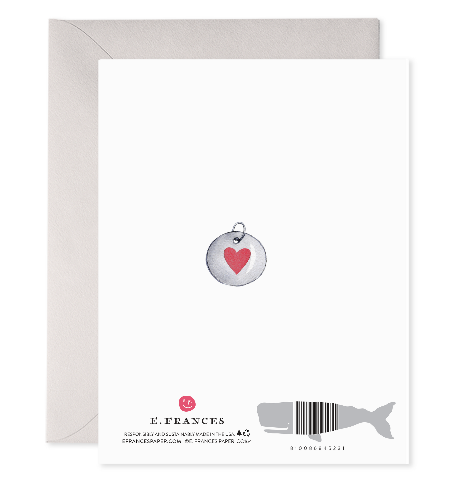 A Pet Collar Card featuring a watercolor painting of a dog collar and the words "Forgive in your heart" on luxe paper by E. Frances.