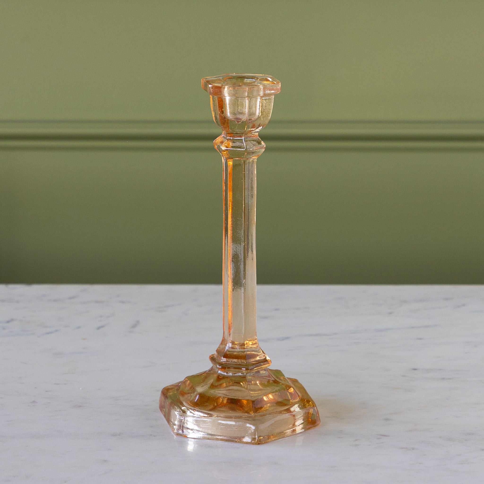 Amber Glass Taper Holder.