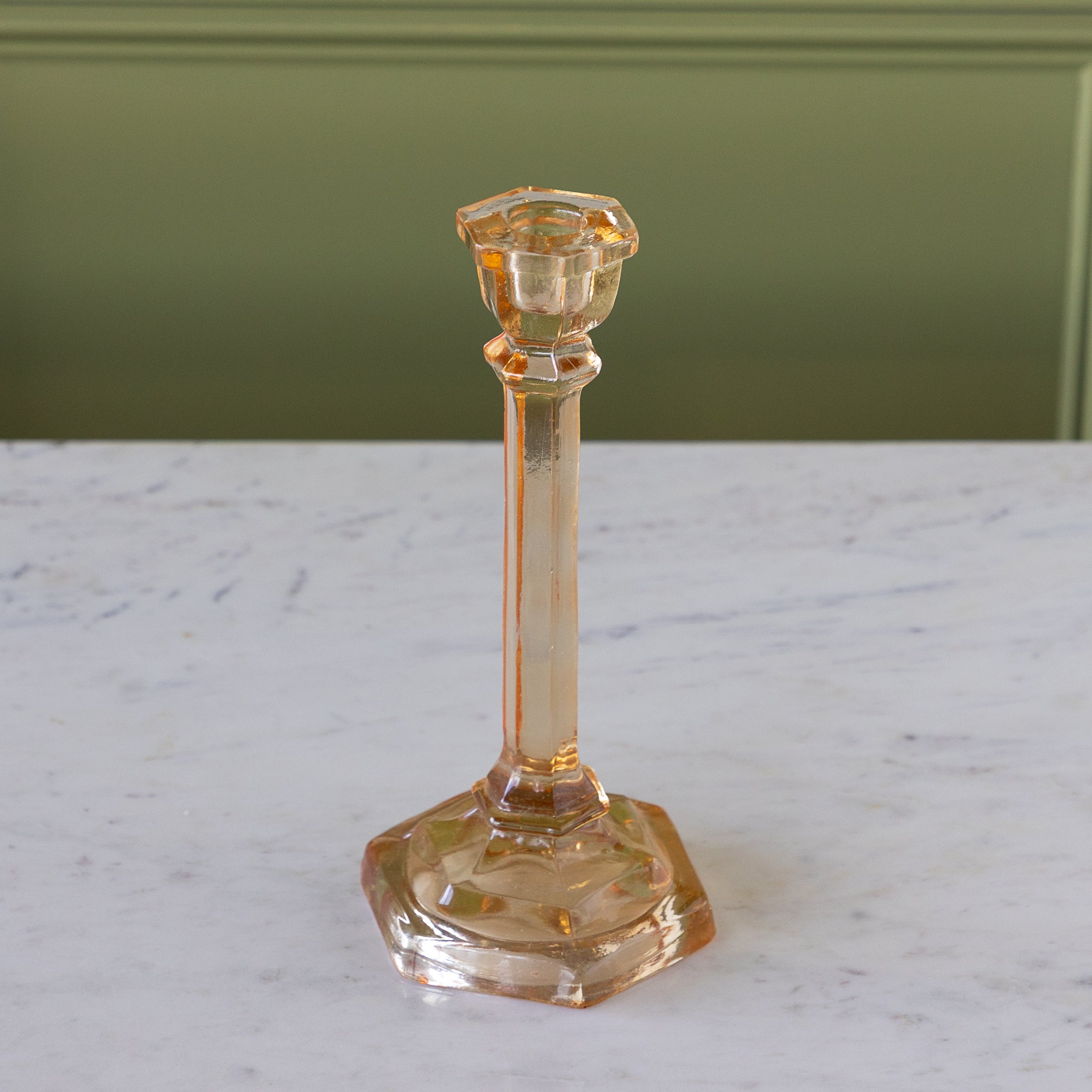 Amber Glass Taper Holder.