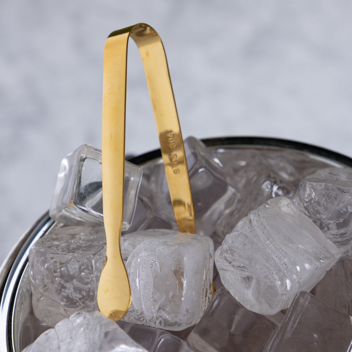 Stainless Steel Gold Ice Tongs