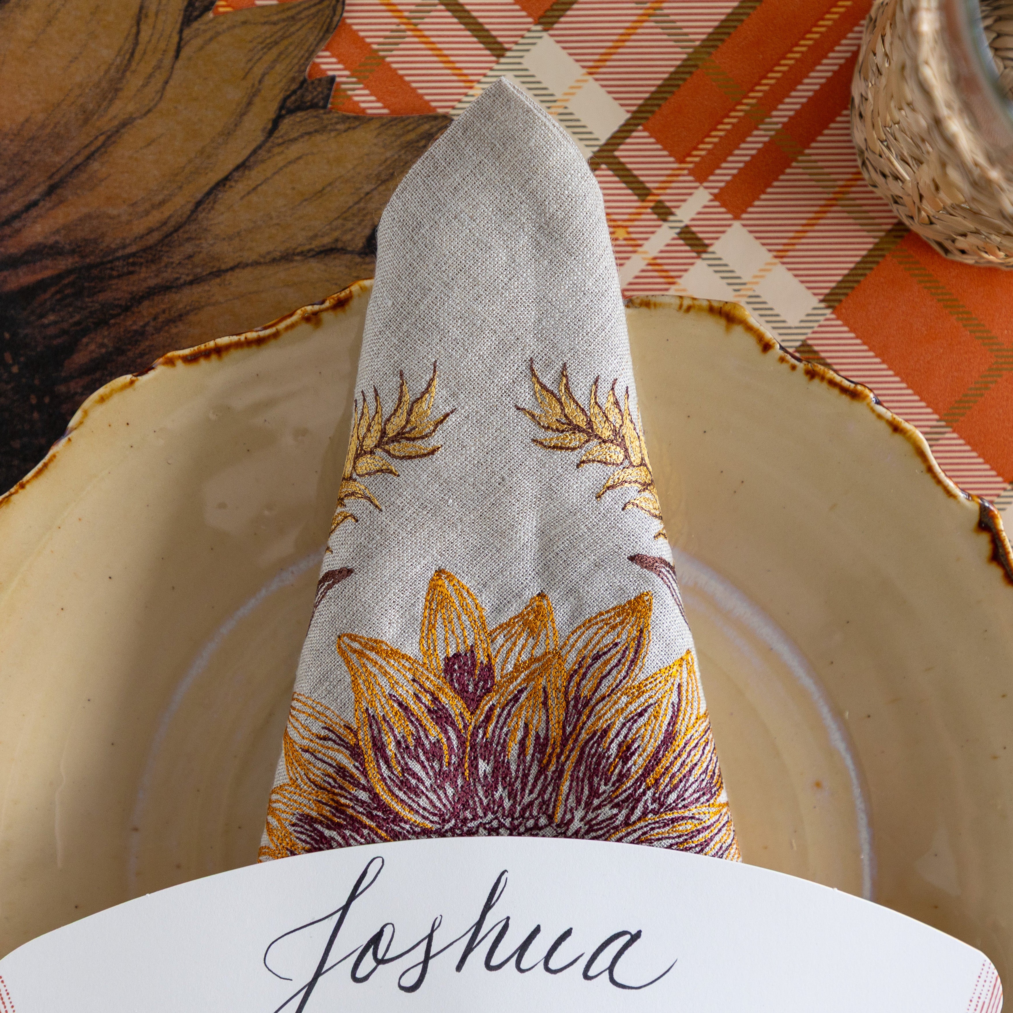 Sunflower & Wheat Dinner Napkin