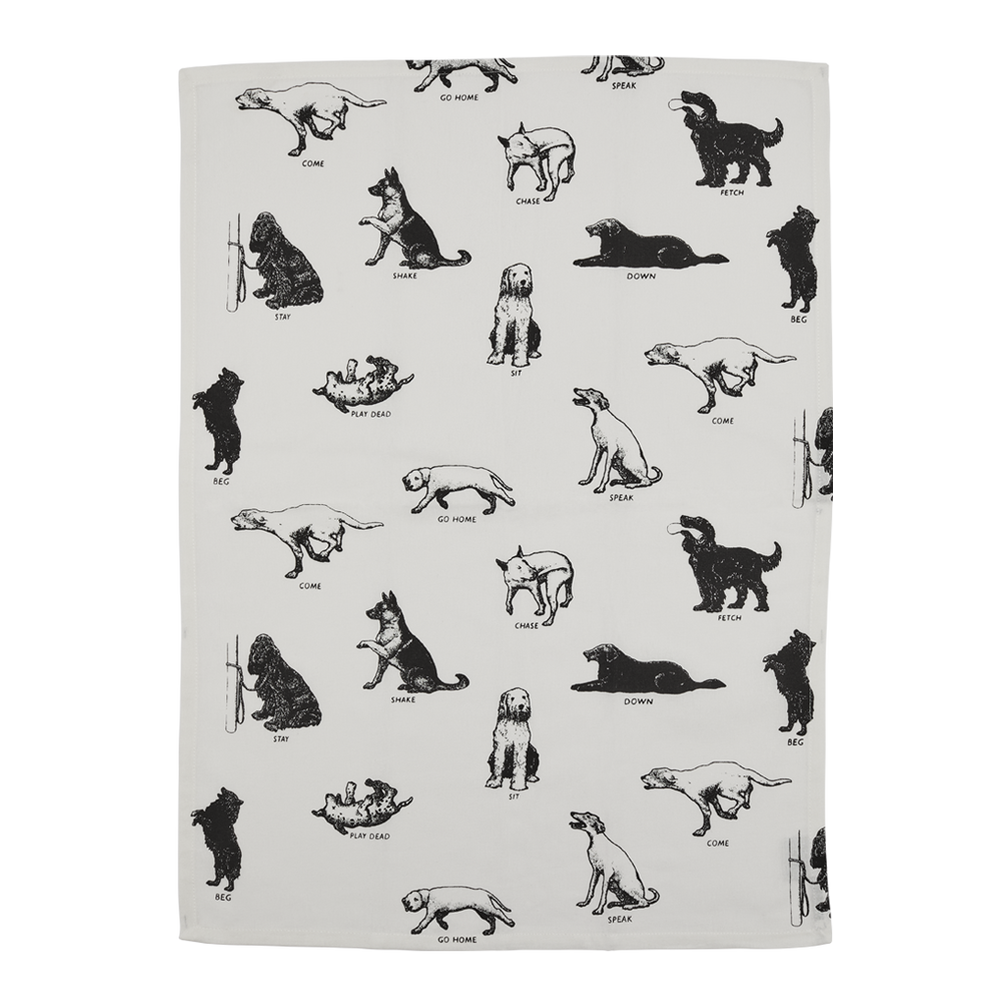 Dog Tricks Tea Towel