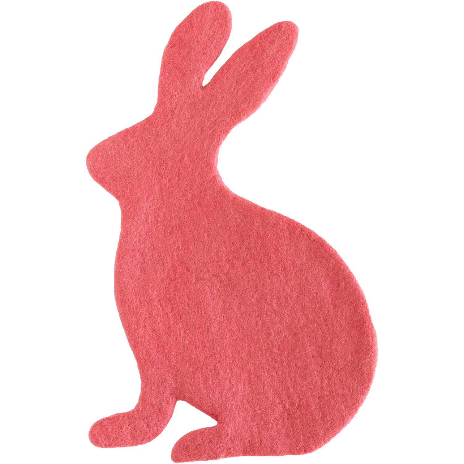 Felt bunny shaped placemat in pink.