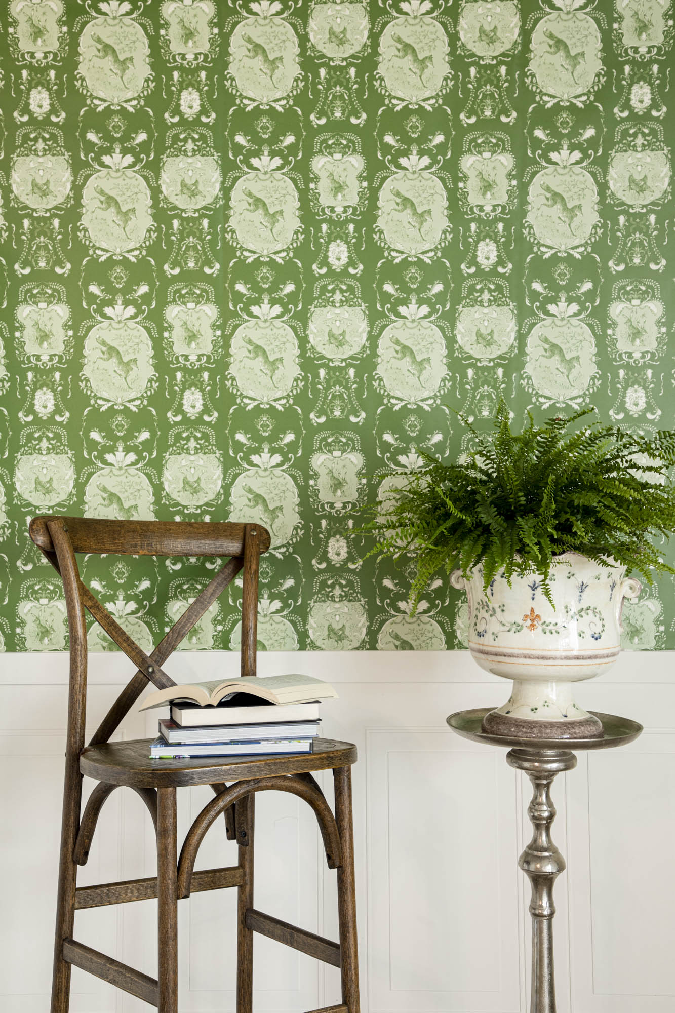 Moss Fable Toile Wallpaper
