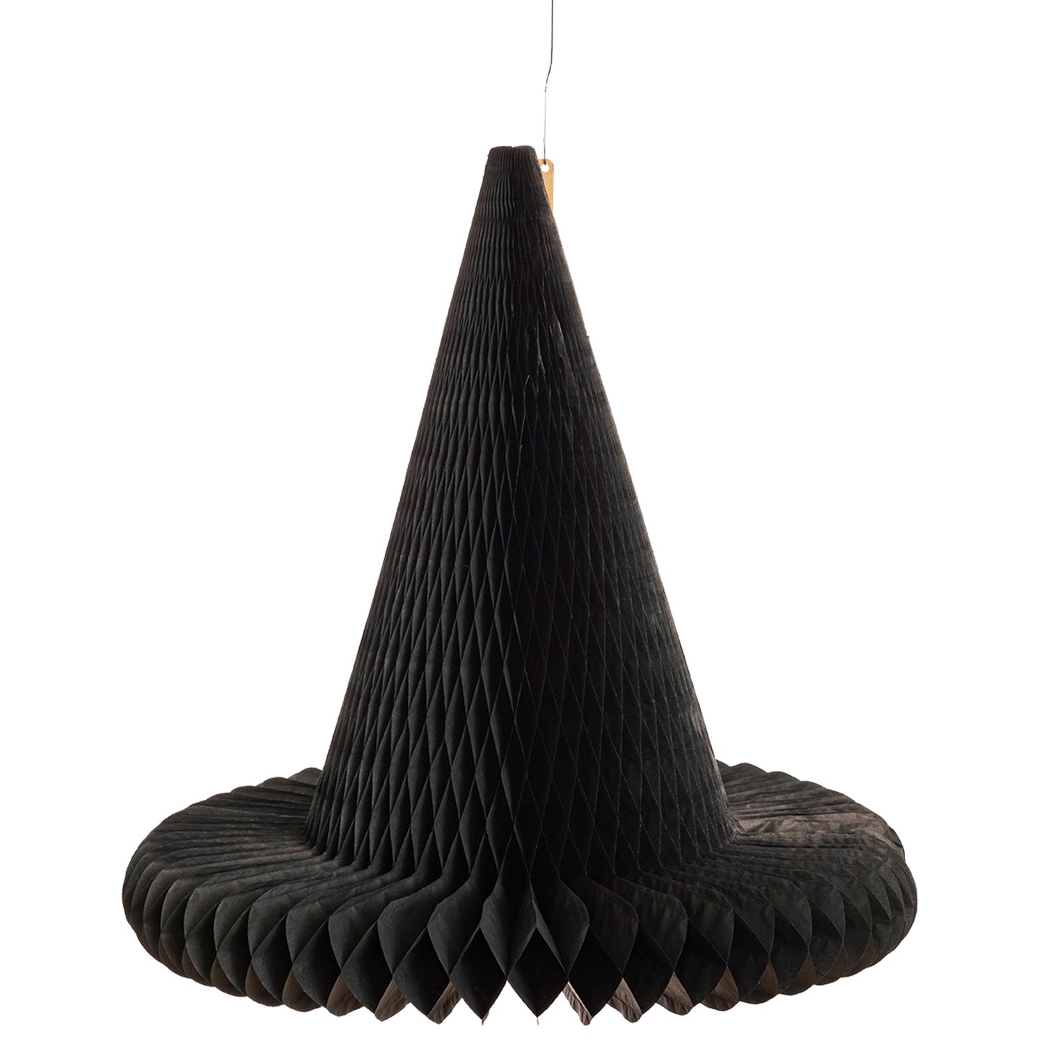 23.6" Extra large black honeycomb witch hat on a white background.