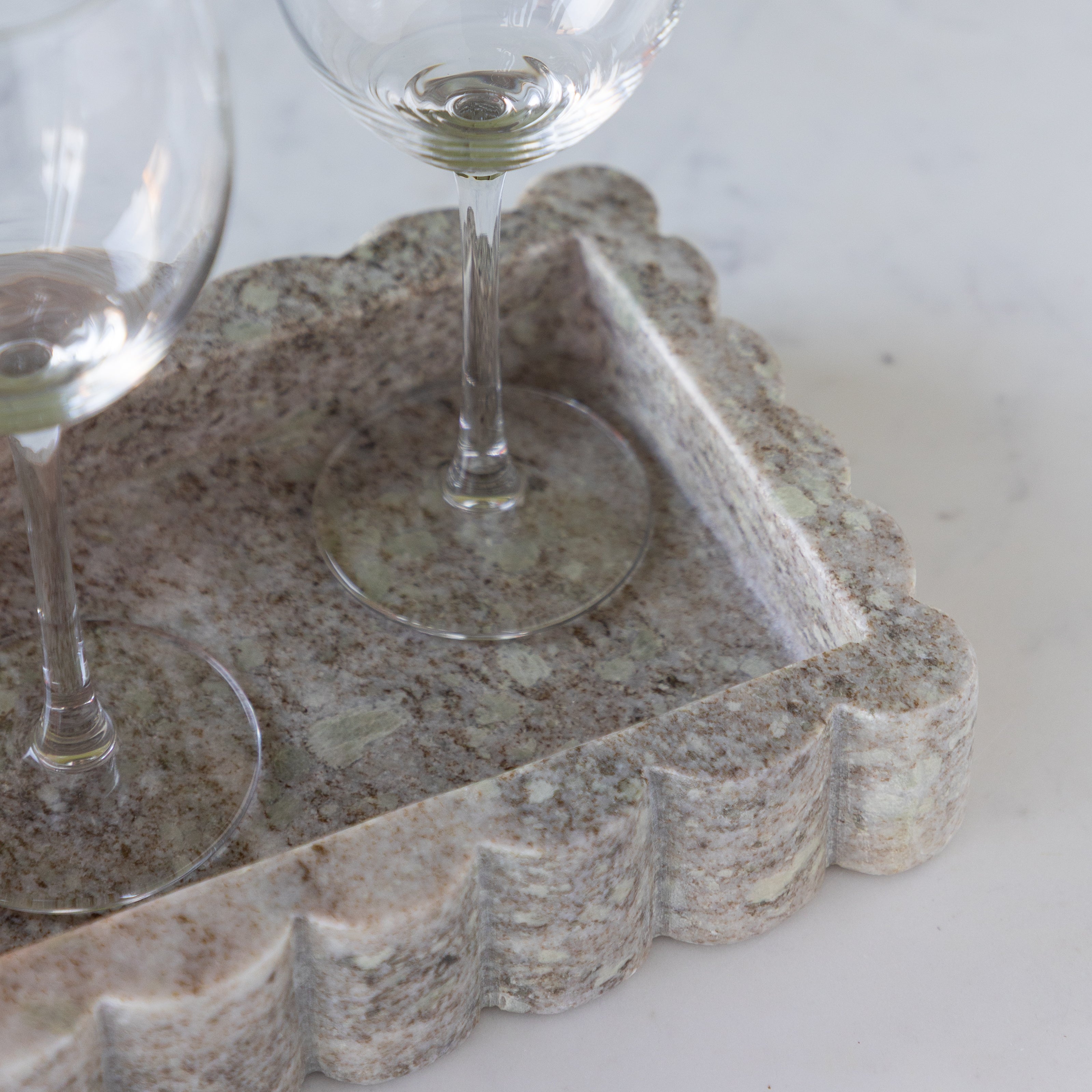 Scalloped Marble Tray