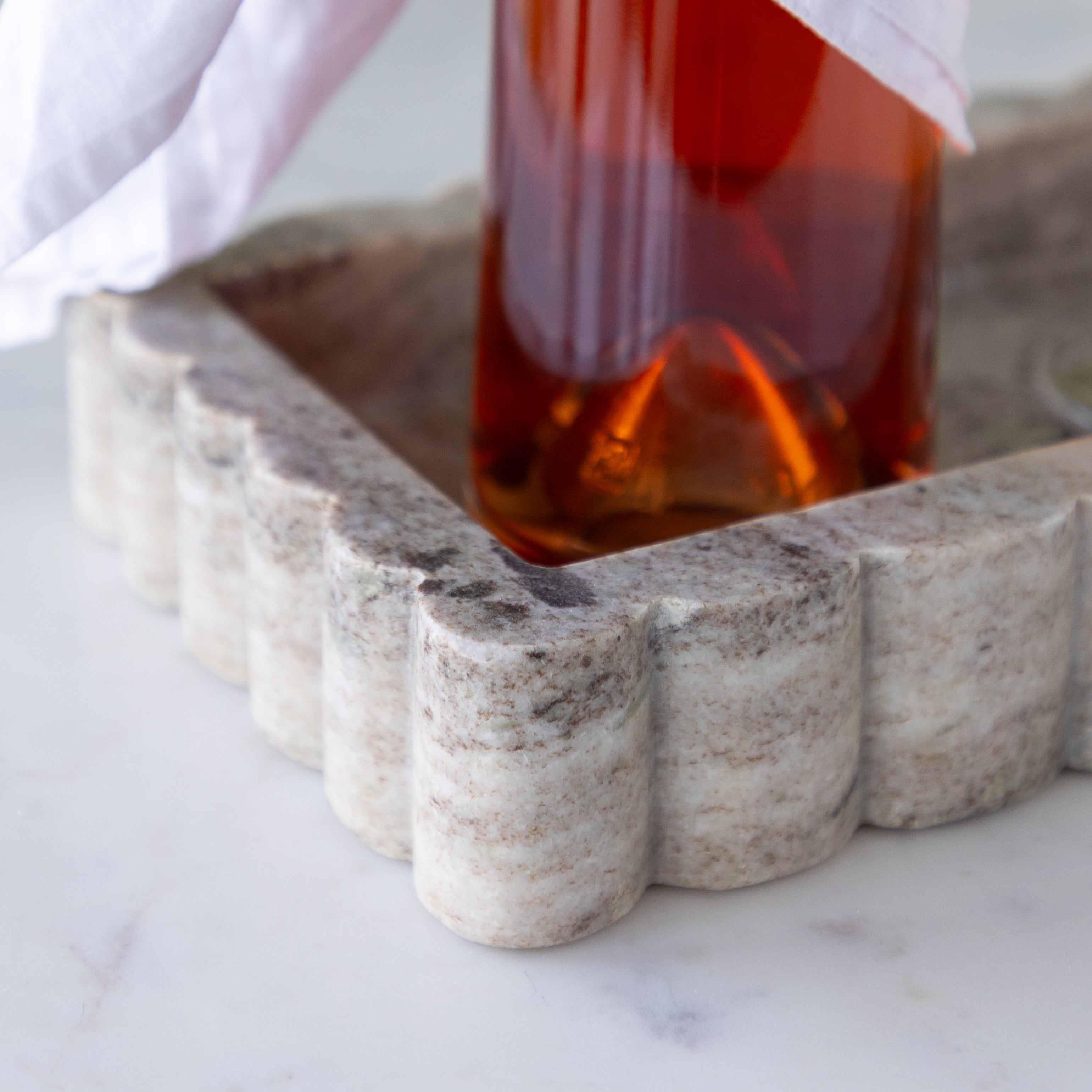 Scalloped Marble Tray