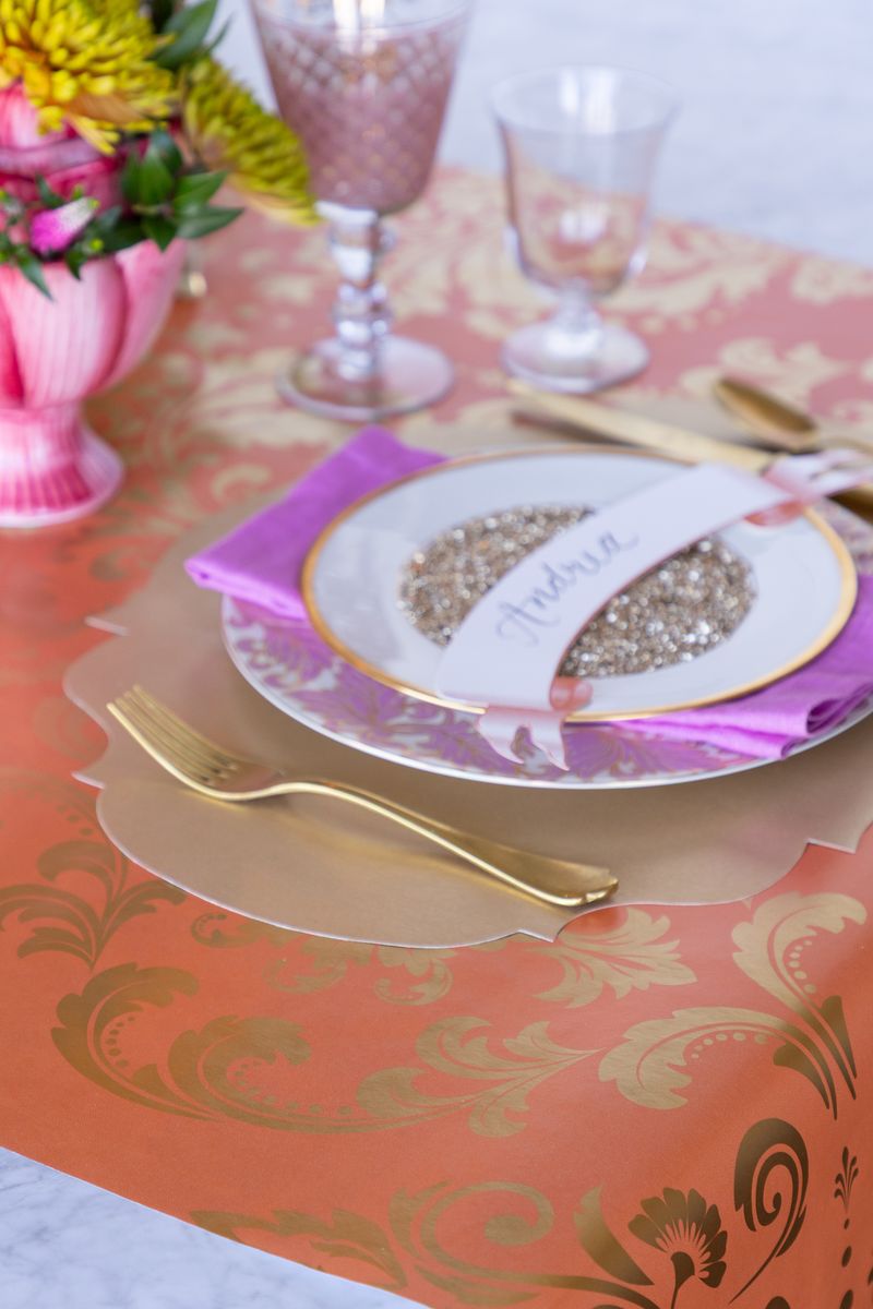 Orange Damask Runner