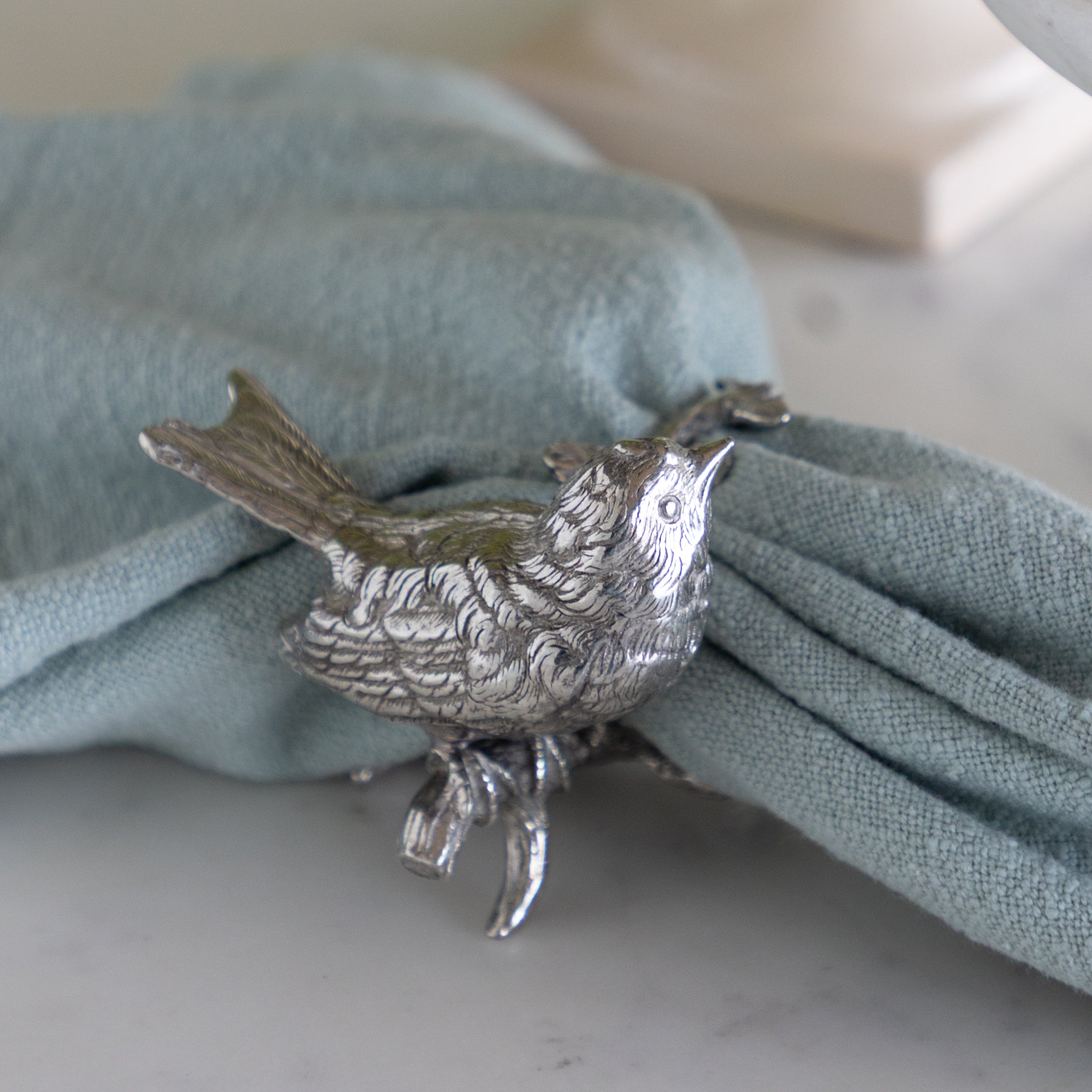 Pewter Song Bird Napkin Ring