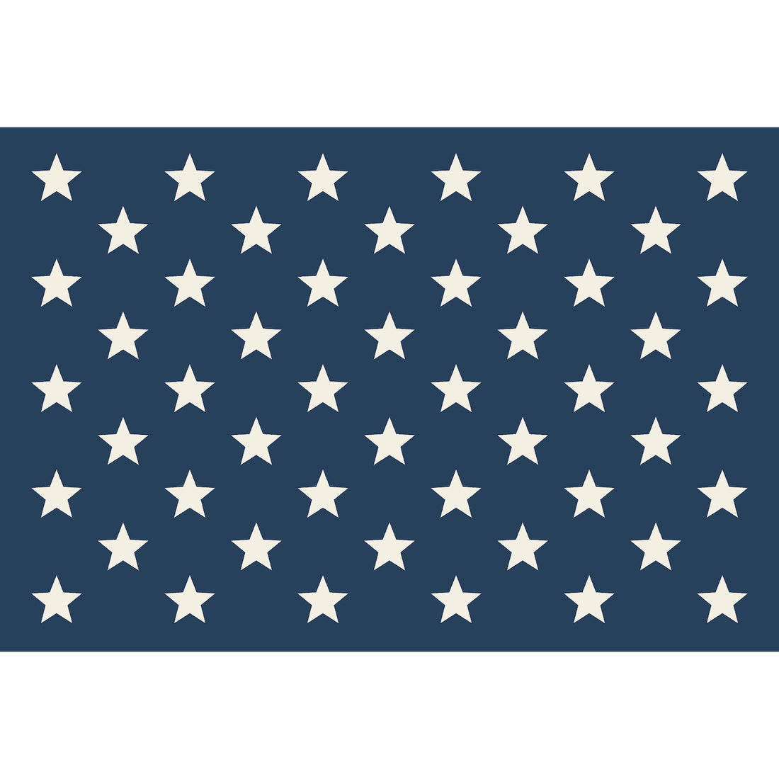 A solid navy blue background containing fifty evenly-spaced white stars; a design identical to the canton of the United States flag. 