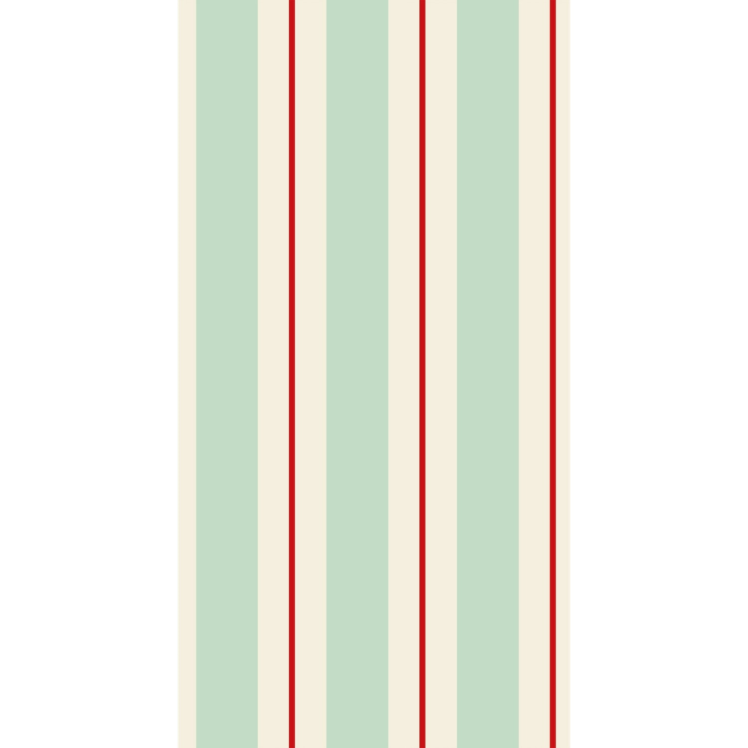 Seafoam & Red Awning Stripe Guest Napkins
