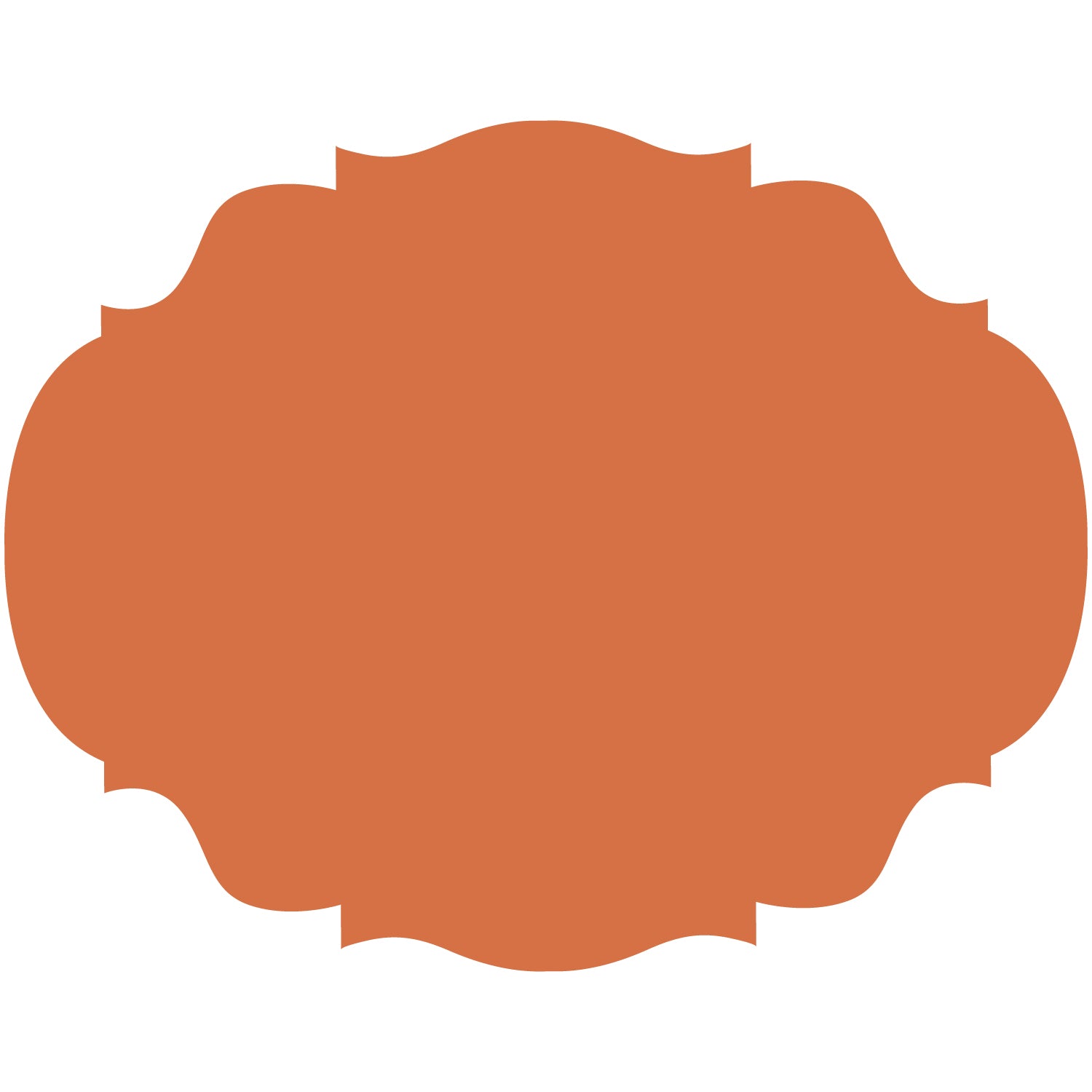 An orange scalloped-edge paper placemat with an intricate, symmetrical shape.
