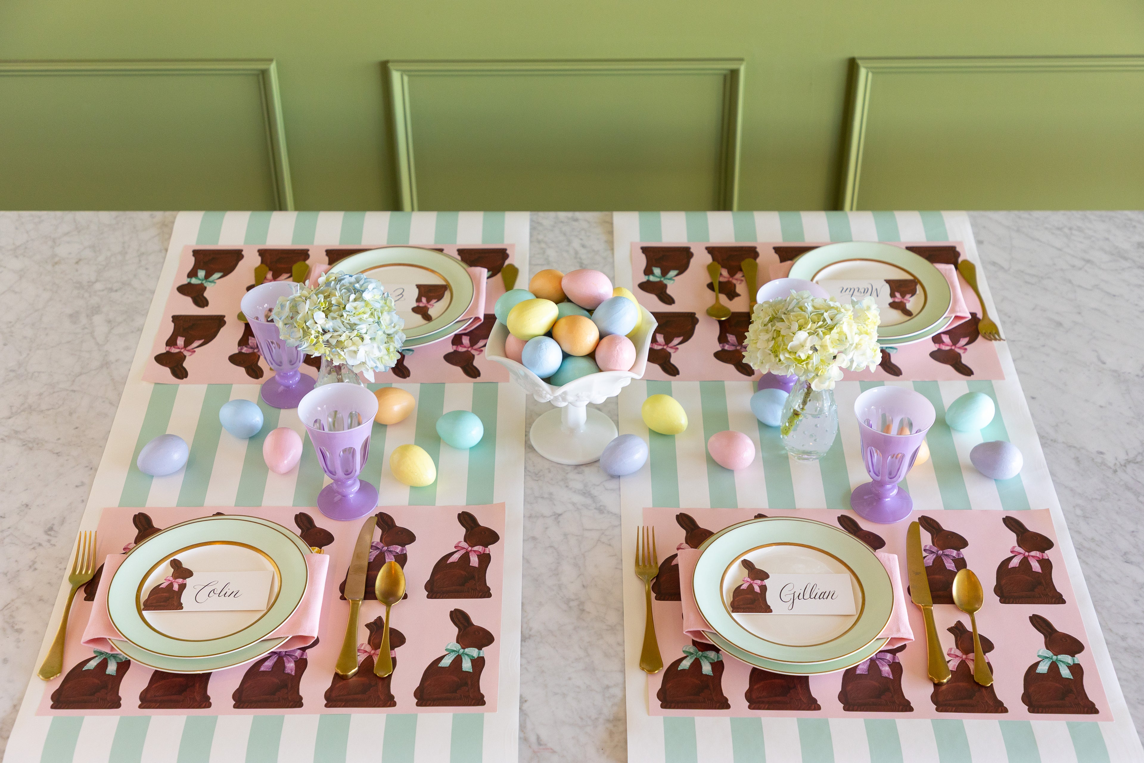 Easter-themed place setting with Hershey&