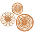 Three die-cut, vintage-inspired Hester & Cook Rattan Weave Serving Papers in tan on a white background.