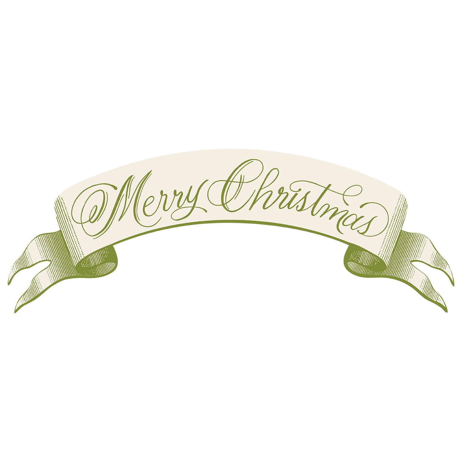 Moss Merry Christmas Banner Table Accent on a white background.