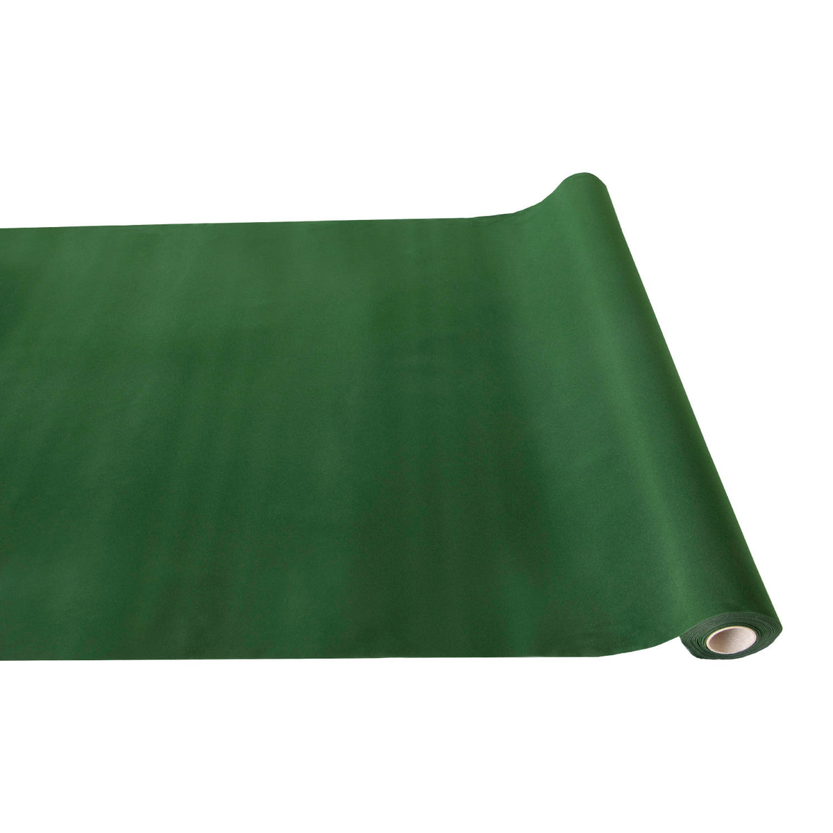 A Green Flocked Runner rolled out on a white background.