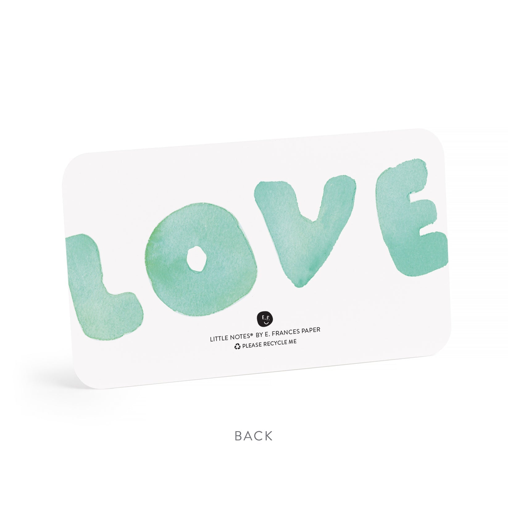 The back of a Little Note by E. Frances Paper with &