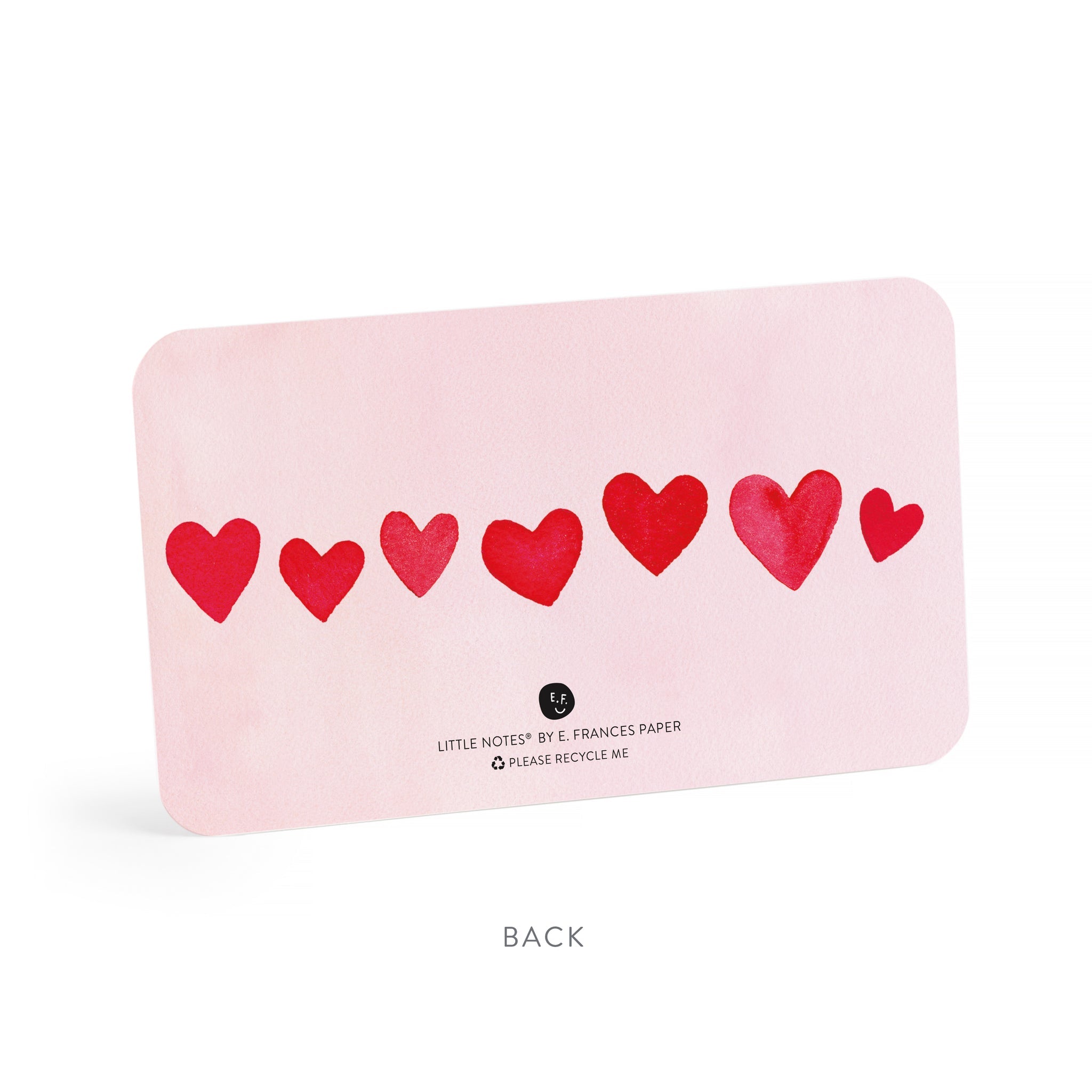 Pink Little Notes with red hearts and &