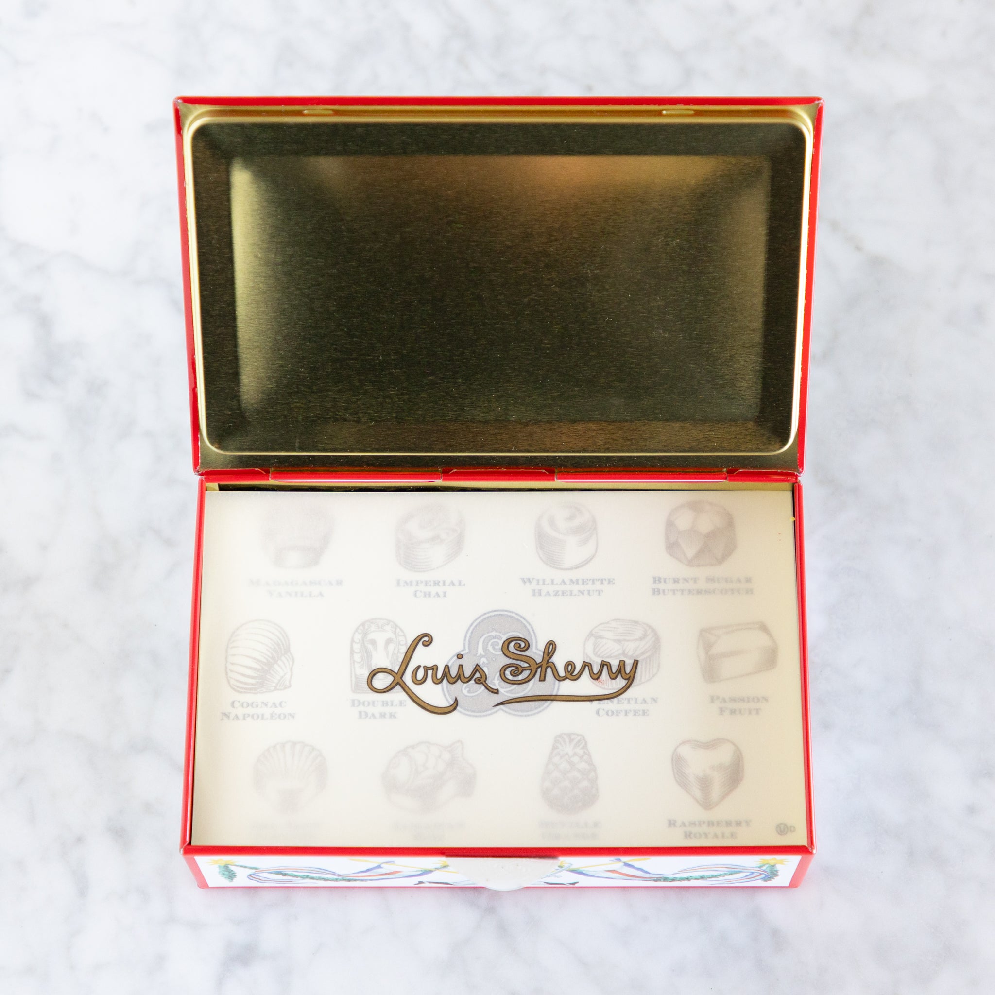 Empty chocolate box with &