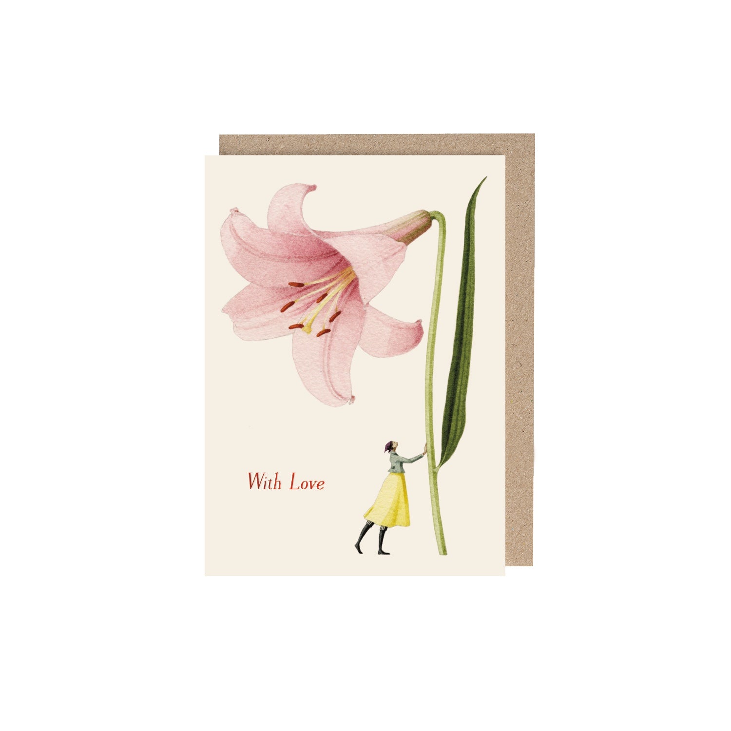 lily flower card Pink Lily (With Love) Greeting Card