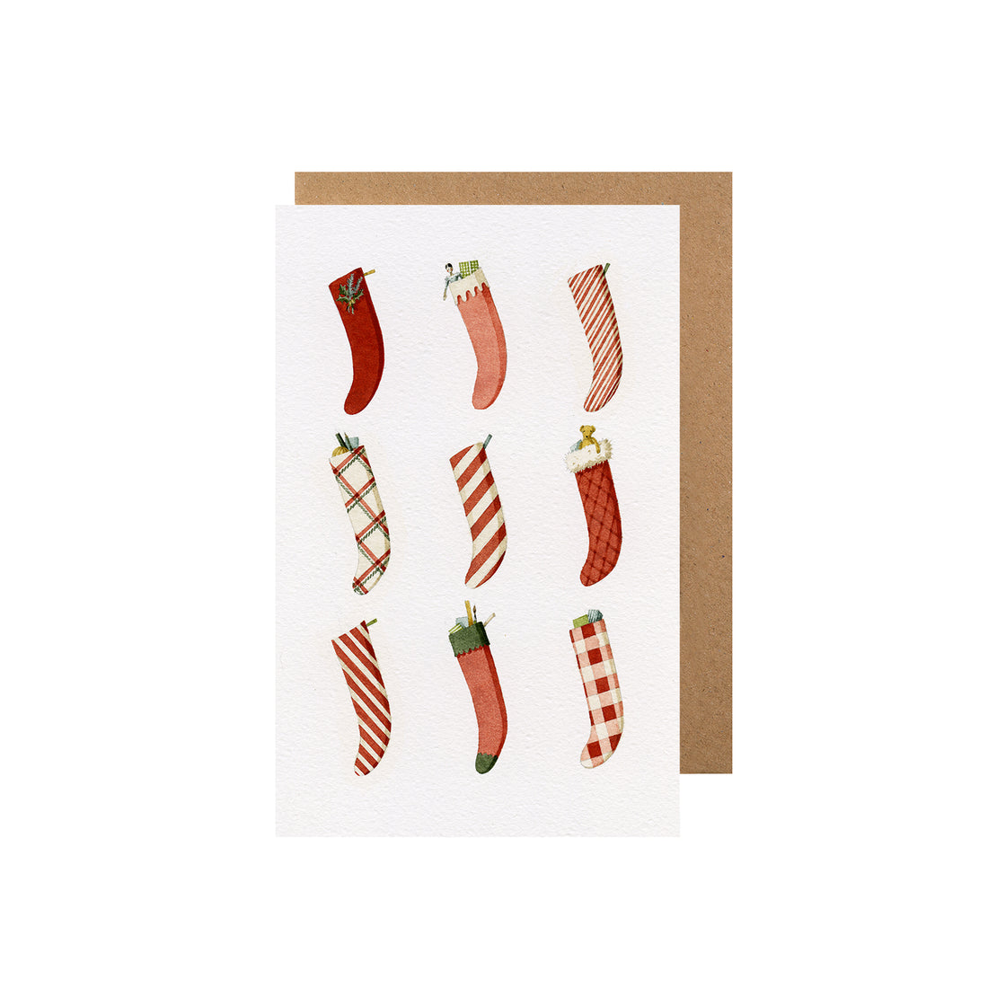 Holiday Christmas Stocking Cards, Set of 10, on sustainable paper by Hester &amp; Cook.