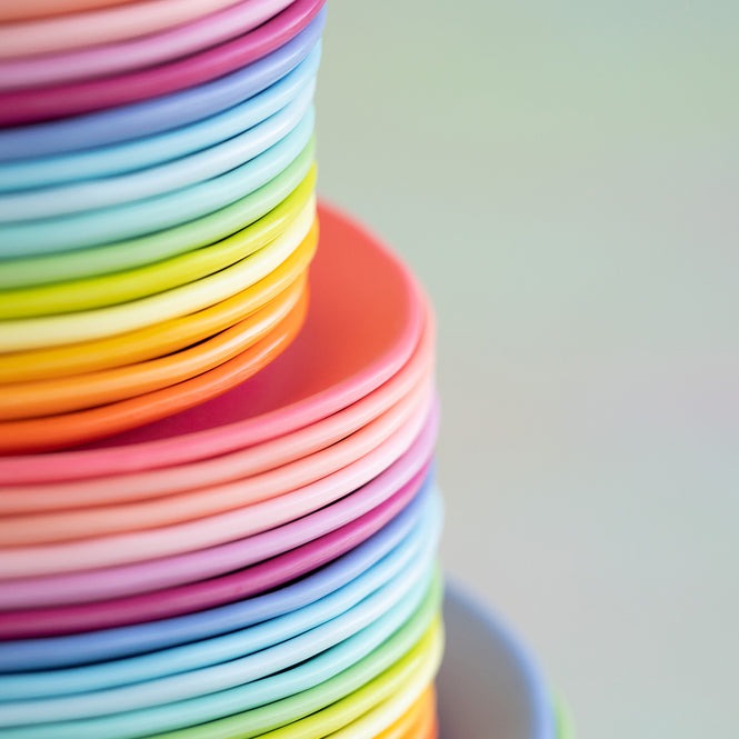 A stack of colorful, Glitterville&