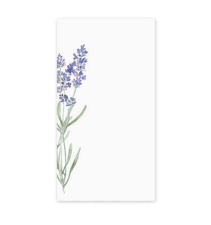 Notepad with image of lavender flowers on the left side