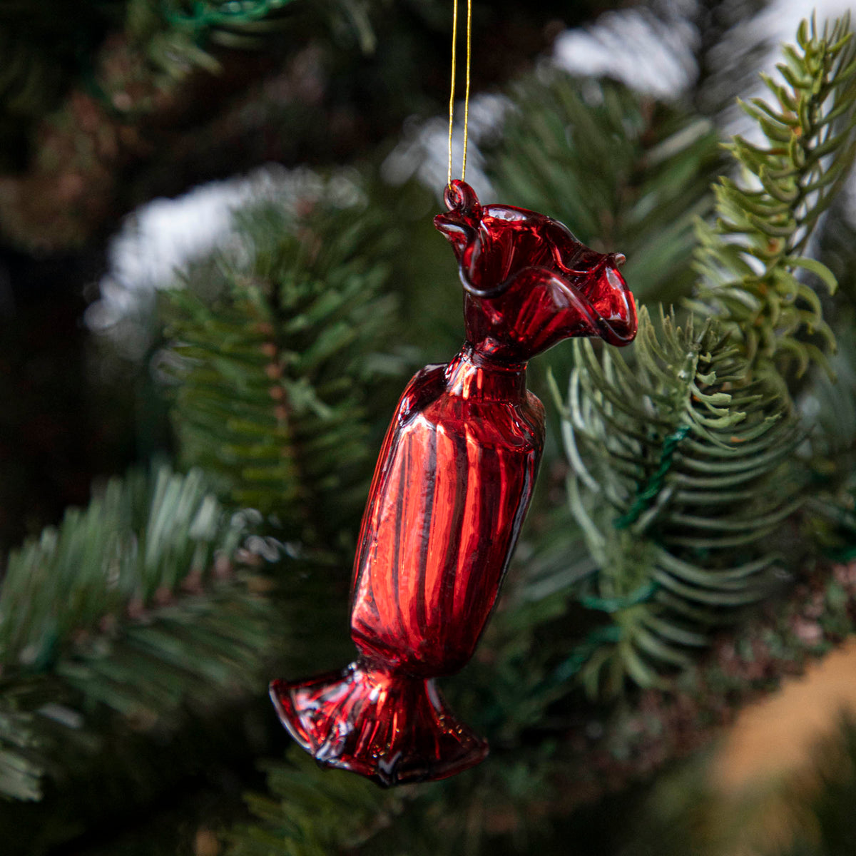 Glass Red Candy Ornament