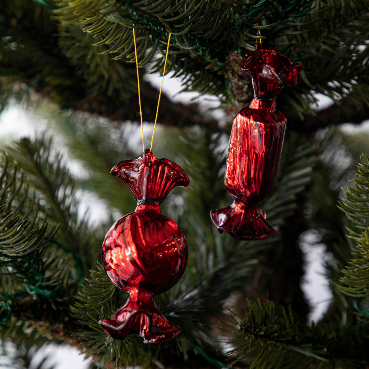 Glass Red Candy Ornament