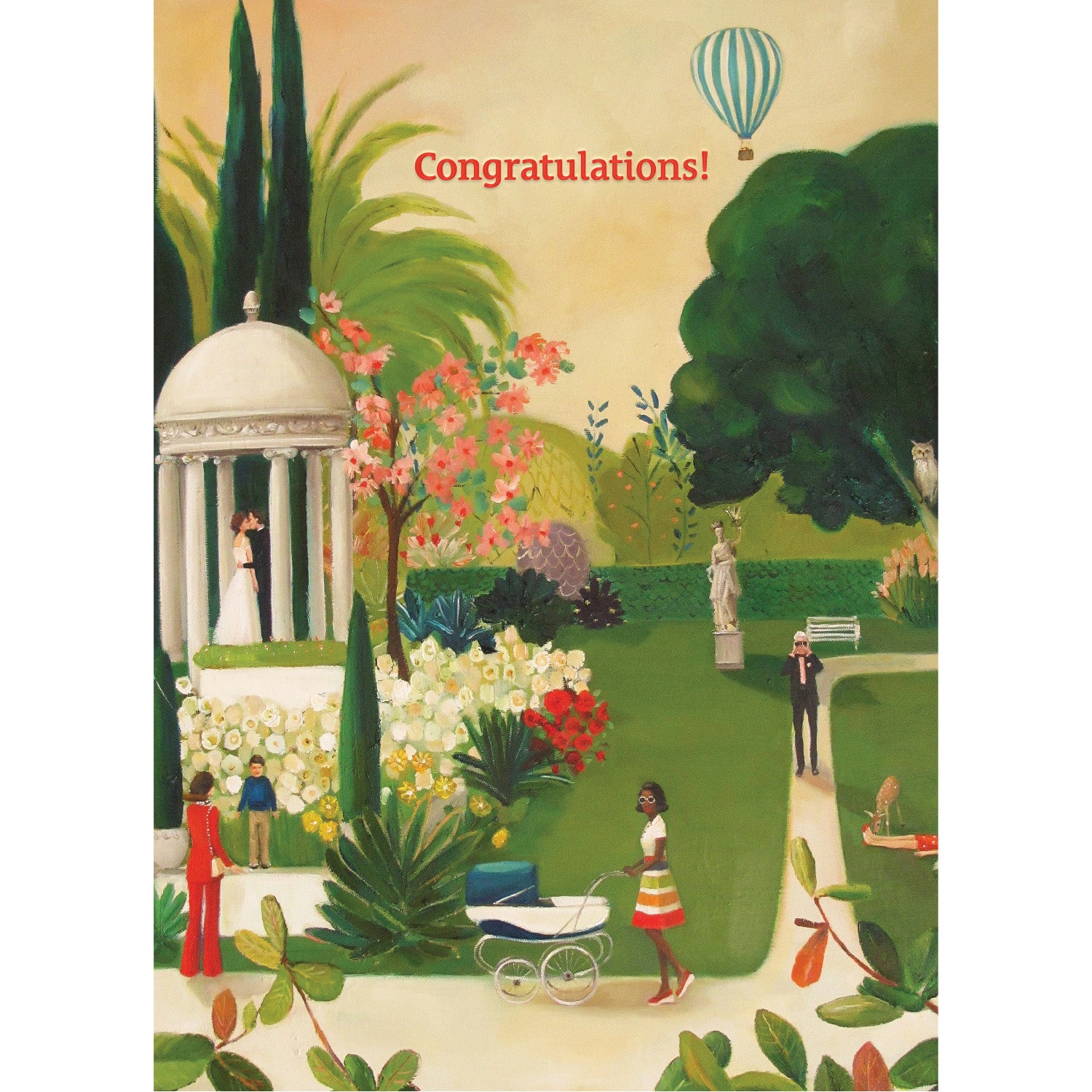Congratulations in Park Card featuring artwork by Janet Hill with "Congratulations!" in red text.