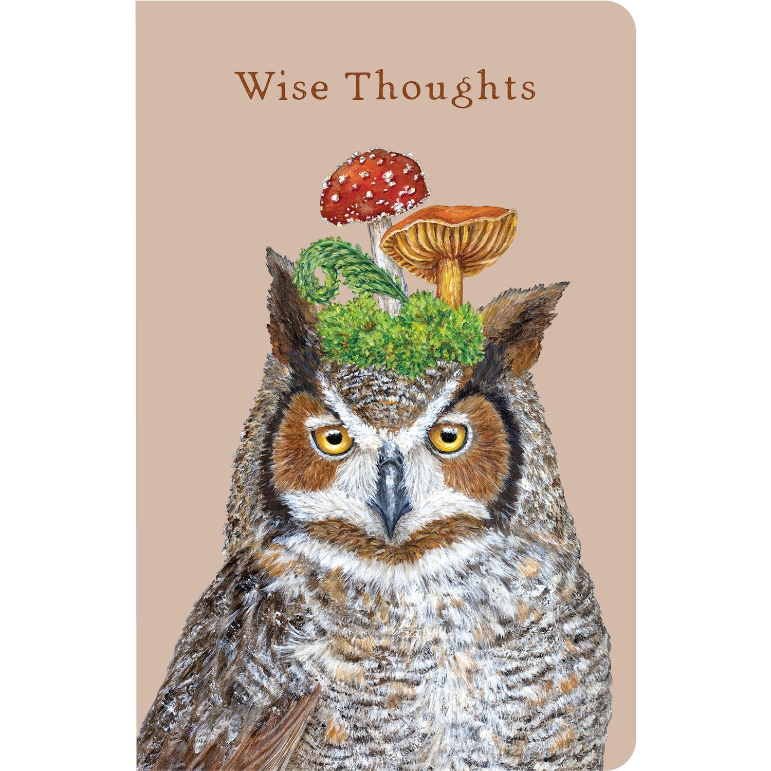 A notebook with an illustration of an owl on the cover, with the title &