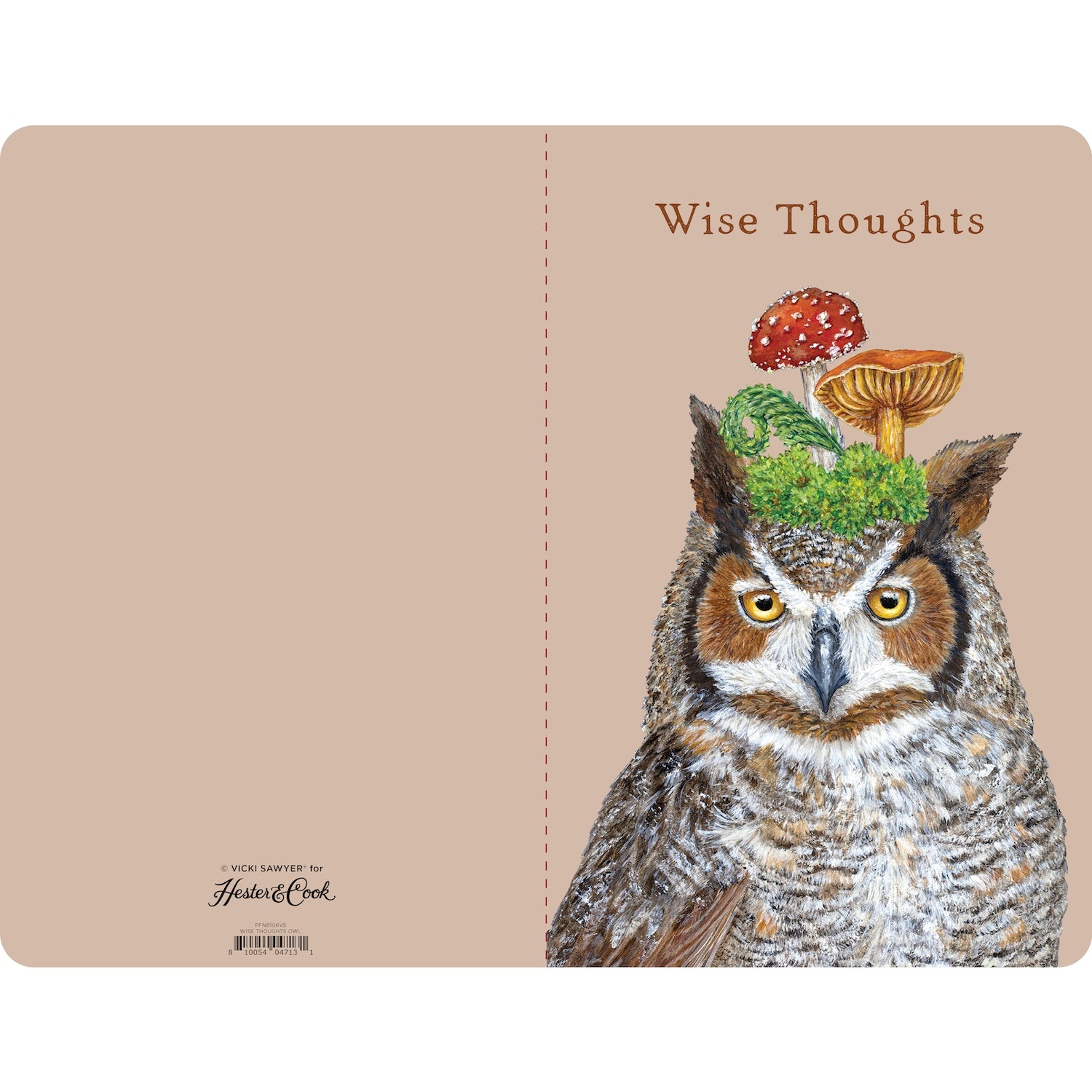 A notebook with an illustration of an owl on the cover, with the title &
