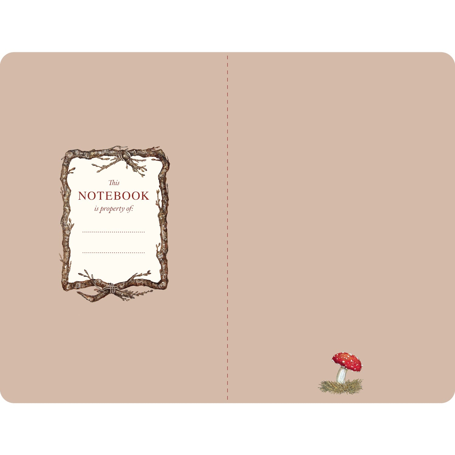 The inner cover of the notebook, with a place for the owner&