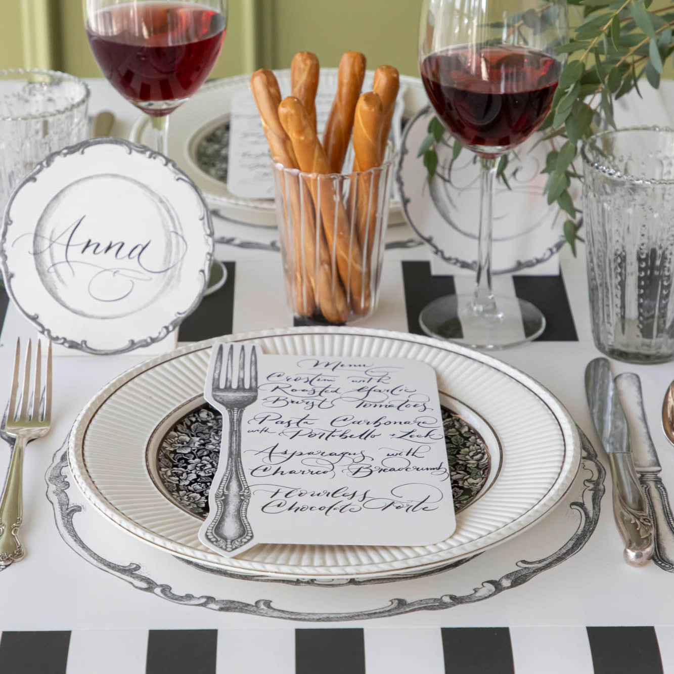 Perfect Setting Placemat styled on a vintage themed table setting.